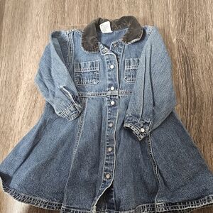 GAP Blue Denim Kids Jacket with Black Velvet Collar